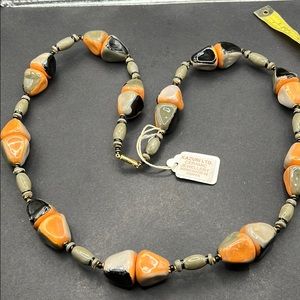 Vintage Kazuri ceramic bead necklace from Kenya